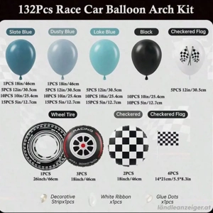 Luftballon Rennauto Set - 132 Stück Bild 3