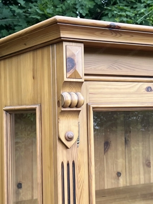 Gründerzeit Vitrine Bücherschrank Barock Biedermeier Jugendstil Wohnzimmerschrank  Bild 4