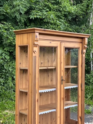 Gründerzeit Vitrine Bücherschrank Barock Biedermeier Jugendstil Wohnzimmerschrank  Bild 3
