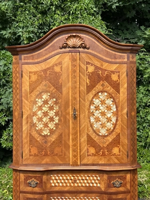 Barock Vitrine Rokoko Eckvitrine Eckschrank Biedermeier Gründerzeit Empire Schrank Bild 2