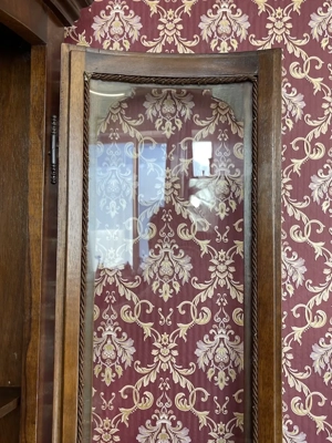 Biedermeier Eckschrank Vitrine Barock Nussbaum Louis XV Bild 8