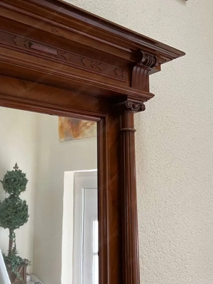 Gründerzeit Kommode Spiegel mit Konsole 1880 Nussbaum Garderobe Dielena  Bild 4