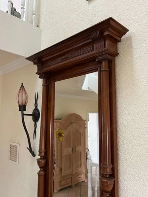 Gründerzeit Kommode Spiegel mit Konsole 1880 Nussbaum Garderobe Dielena  Bild 7
