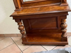 Gründerzeit Kommode Spiegel mit Konsole 1880 Nussbaum Garderobe Dielena  Bild 2