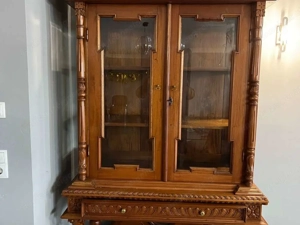 Biedermeier Vitrine Vitrinenschrank Landhaus Bauernschrank Eiche Gründerzeit Schrank Barock Louis XV Bild 7