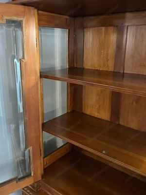 Biedermeier Vitrine Vitrinenschrank Landhaus Bauernschrank Eiche Gründerzeit Schrank Barock Louis XV Bild 3