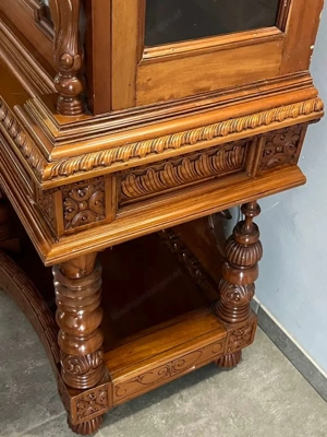 Biedermeier Vitrine Vitrinenschrank Landhaus Bauernschrank Eiche Gründerzeit Schrank Barock Louis XV Bild 9
