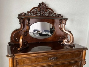 Biedermeier Vitrine Kommode Schrank Vertiko Gründerzeit Bauernschrank Nussbaum Barock Louis XV Empir Bild 5