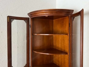 Biedermeier Vitrine Eckvitrine Schrank Gründerzeit Bauernschrank Nussbaum Barock Louis XV Empire Sti Bild 2