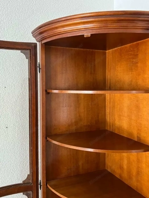 Biedermeier Vitrine Eckvitrine Schrank Gründerzeit Bauernschrank Nussbaum Barock Louis XV Empire Sti Bild 6