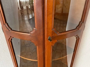 Biedermeier Vitrine Eckvitrine Schrank Gründerzeit Bauernschrank Nussbaum Barock Louis XV Empire Sti Bild 5