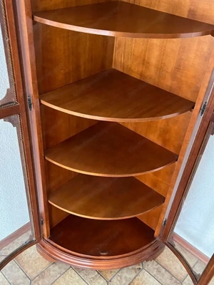 Biedermeier Vitrine Eckvitrine Schrank Gründerzeit Bauernschrank Nussbaum Barock Louis XV Empire Sti Bild 4
