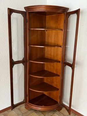 Biedermeier Vitrine Eckvitrine Schrank Gründerzeit Bauernschrank Nussbaum Barock Louis XV Empire Sti Bild 7