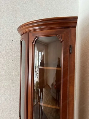 Biedermeier Vitrine Eckvitrine Schrank Gründerzeit Bauernschrank Nussbaum Barock Louis XV Empire Sti Bild 10