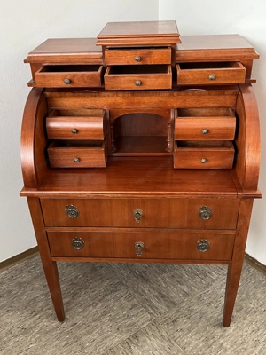 Biedermeier Sekretär Kirschbaum Zylindersekretär Stilmöbel Bild 9