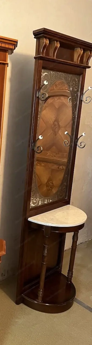 Garderobe Spiegel Kommode Gründerzeit Nussbaum Landhaus Vintage Bild 5