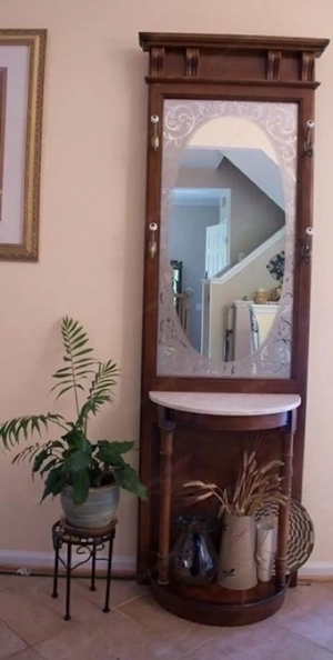 Garderobe Spiegel Kommode Gründerzeit Nussbaum Landhaus Vintage Bild 10