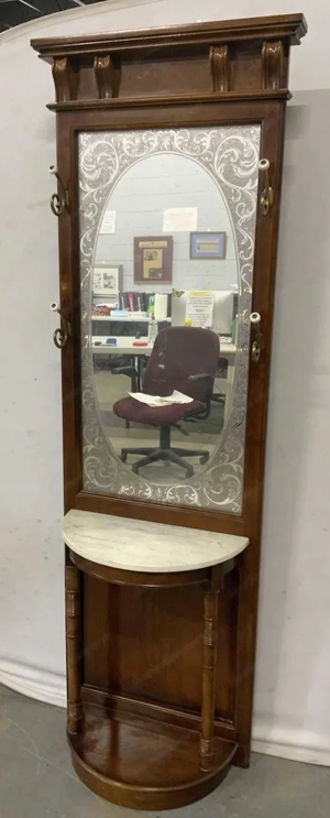 Garderobe Spiegel Kommode Gründerzeit Nussbaum Landhaus Vintage Bild 2