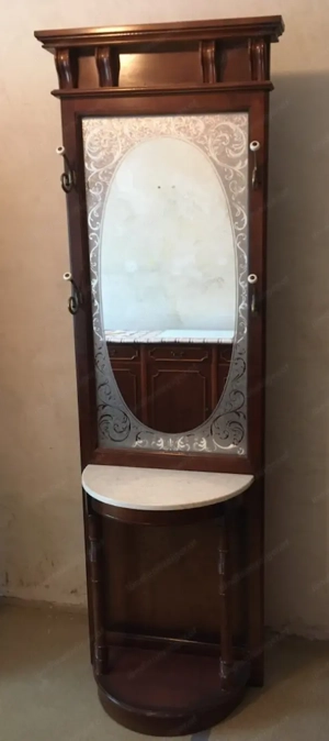 Garderobe Spiegel Kommode Gründerzeit Nussbaum Landhaus Vintage Bild 7