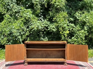 Barock Kommode Biedermeier Sideboard Louis XV Empire  Nussbaum Anrichte Herrenzimmer TV Schrank Stil Bild 7