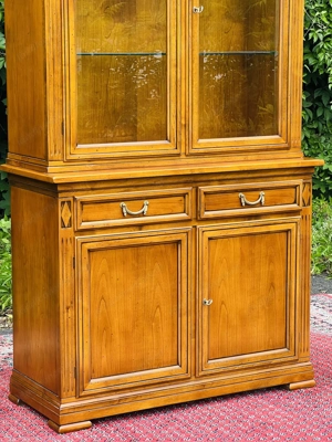 Biedermeier Vitrine Bücherschrank Barock Anrichte Buffet Kirschbaum Jugendstil Wohnzimmerschrank  Bild 3