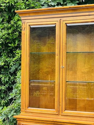 Biedermeier Vitrine Bücherschrank Barock Anrichte Buffet Kirschbaum Jugendstil Wohnzimmerschrank  Bild 5