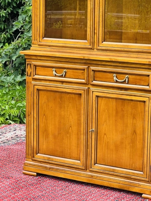 Biedermeier Vitrine Bücherschrank Barock Anrichte Buffet Kirschbaum Jugendstil Wohnzimmerschrank  Bild 6