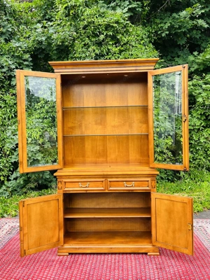 Biedermeier Vitrine Bücherschrank Barock Anrichte Buffet Kirschbaum Jugendstil Wohnzimmerschrank  Bild 7
