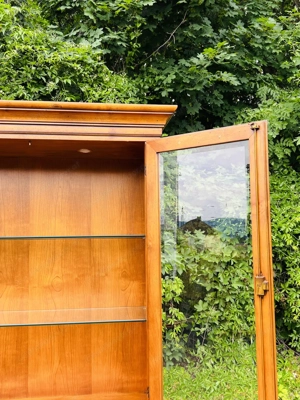 Biedermeier Vitrine Bücherschrank Barock Anrichte Buffet Kirschbaum Jugendstil Wohnzimmerschrank  Bild 9