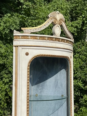 Empire Vitrine Rokoko Eckvitrine Biedermeier Eckschrank Barock Gründerzeit Schrank Glasvitrine Samml Bild 4