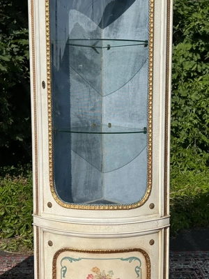 Empire Vitrine Rokoko Eckvitrine Biedermeier Eckschrank Barock Gründerzeit Schrank Glasvitrine Samml Bild 2