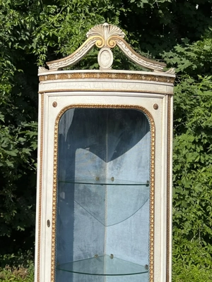 Empire Vitrine Rokoko Eckvitrine Biedermeier Eckschrank Barock Gründerzeit Schrank Glasvitrine Samml Bild 3