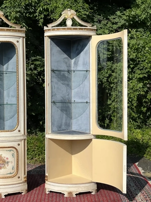 Empire Vitrine Rokoko Eckvitrine Biedermeier Eckschrank Barock Gründerzeit Schrank Glasvitrine Samml Bild 5