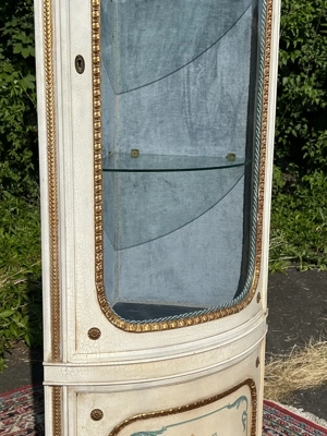 Empire Vitrine Rokoko Eckvitrine Biedermeier Eckschrank Barock Gründerzeit Schrank Glasvitrine Samml Bild 6