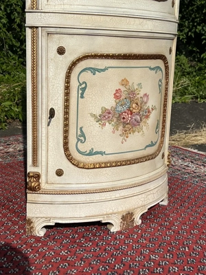 Empire Vitrine Rokoko Eckvitrine Biedermeier Eckschrank Barock Gründerzeit Schrank Glasvitrine Samml Bild 8