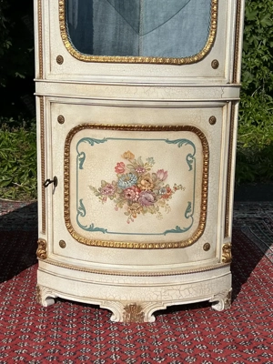 Empire Vitrine Rokoko Eckvitrine Biedermeier Eckschrank Barock Gründerzeit Schrank Glasvitrine Samml Bild 7