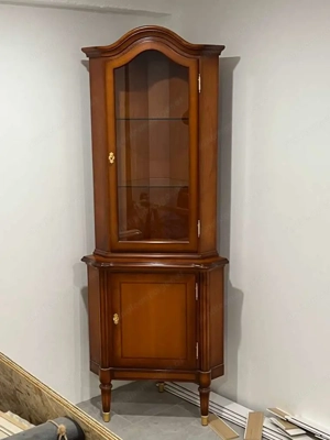 Biedermeier Vitrine Eckvitrine Kirschbaum Empire Stilmöbel