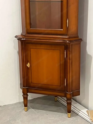 Biedermeier Vitrine Eckvitrine Kirschbaum Empire Stilmöbel Bild 4