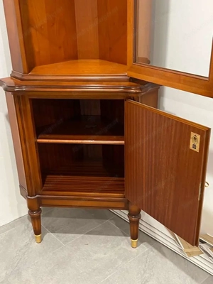 Biedermeier Vitrine Eckvitrine Kirschbaum Empire Stilmöbel Bild 6