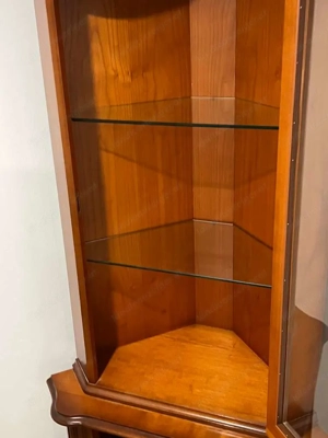 Biedermeier Vitrine Eckvitrine Kirschbaum Empire Stilmöbel Bild 9