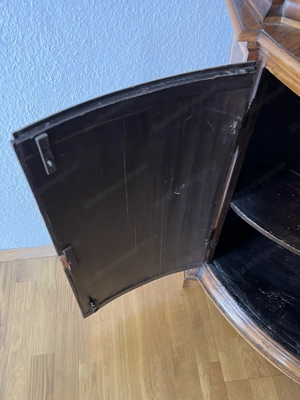 Biedermeier Vitrine Barock Schrank Eckvitrine Nussbaum Massiv Bauernschrank Landhaus Möbel Empire  Bild 8