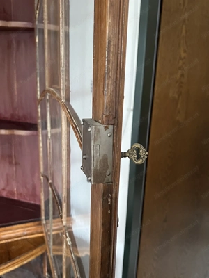 Biedermeier Vitrine Barock Schrank Eckvitrine Nussbaum Massiv Bauernschrank Landhaus Möbel Empire  Bild 9