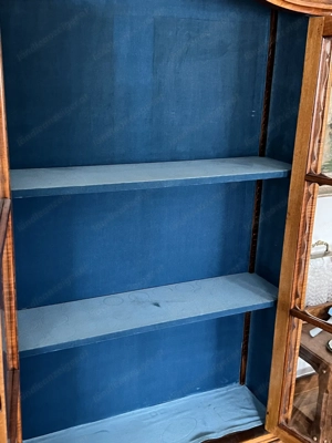 Biedermeier Vitrine Landhaus Barock Geschirrschrank Nussbaum Schrank Louis XV Empire Nussbaum  Bild 8