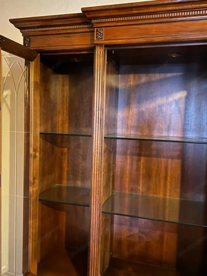 Vitrine Biedermeier Selva Landhaus Barock Geschirrschrank Nussbaum Schrank Buffet Vitrinenschranl Lo Bild 3