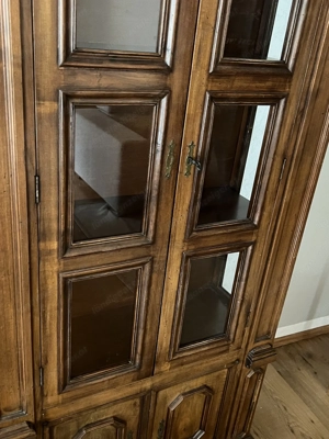 Biedermeier Vitrine  Nussbaum Barock Schrank Massiv Landhaus Möbel Empire  Bild 4