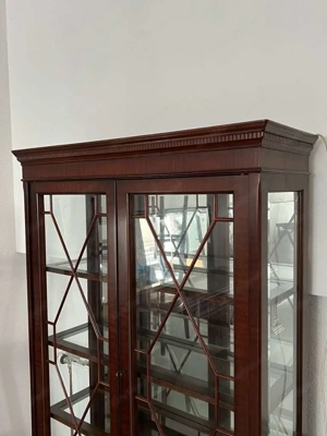 Biedermeier Vitrine Englische Möbel Bücherschrank Bookcase HELDENSE Mahagoni Bild 3