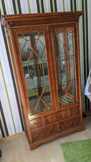 Biedermeier Vitrine Eibe Stil Regency England Stilmöbel 