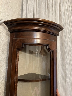 Biedermeier Vitrine Eckvitrine Nussbaum Landhaus Bild 6