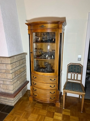 Biedermeier Vitrine Stilmöbel Massivholz Lieferung möglich Bild 7