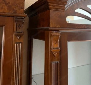 Gründerzeit Vitrine Nussbaum Stilmöbel Biedermeier Barock Schrank Louis XV Empire Nussbaum Sekretär Bild 3